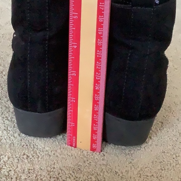 Esprit Tierra Black Faux Suede Side Zipper Ankle Boot Size 6 - Picture 2 of 8